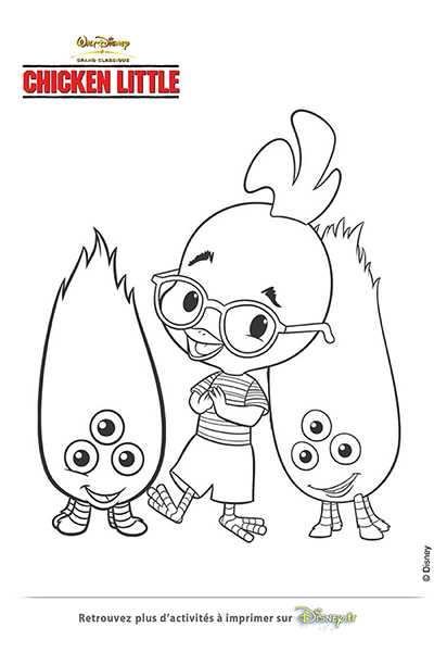 coloriage chicken little les retrouvailles