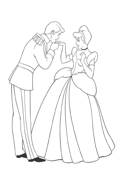 coloriage le baise main du prince