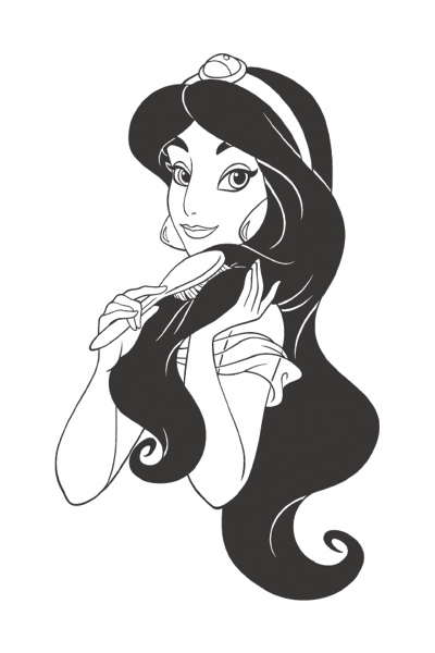 coloriage jasmine se coiffe