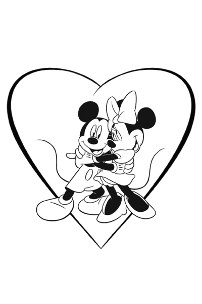 coloriage minnie et mickey