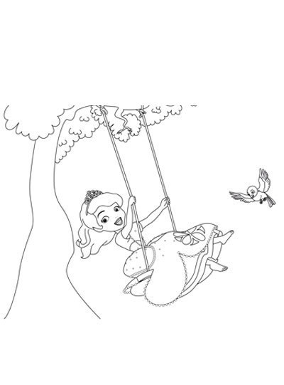 Coloriage Princesse Sofia en été coloriage princesse sofia en t