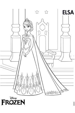 Elsa Coronation Colouring Page | Frozen UK