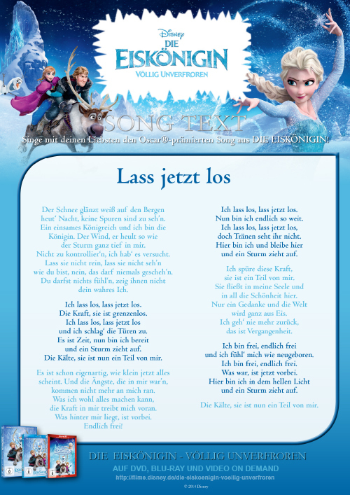 Lass Jetzt Los Text Lass Jetzt Los Text