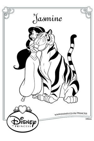 Jasmine Tiger Coloring Pages - Walt Disney Characters images Walt